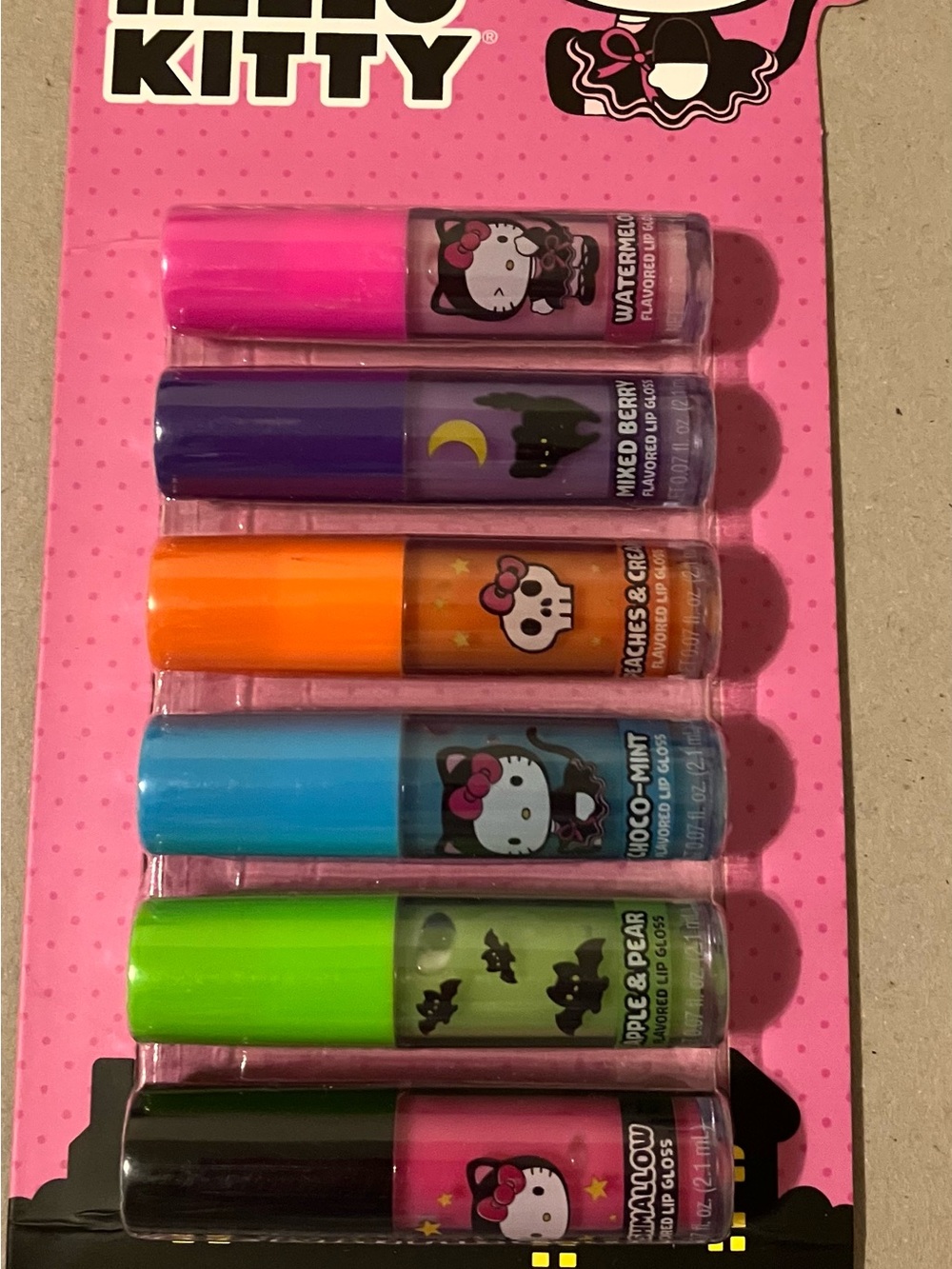 Sanrio Hello Kitty Pink Lip Gloss Set 6 wicked flavors - Picture 2 of 9